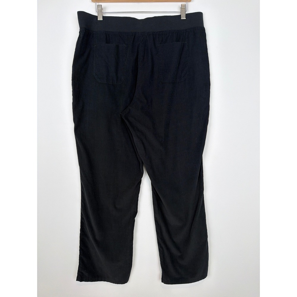 NWT Pure Jill Corduroy Pants LP Black Cotton Pull On Petite Minimalist Casual
